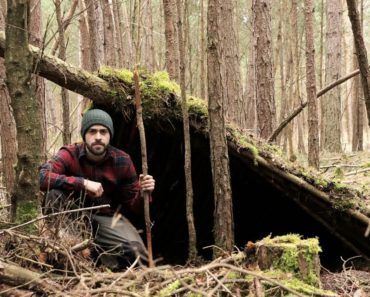 Primitive Survival Shelter Build with Bare Hands – No Tools Needed