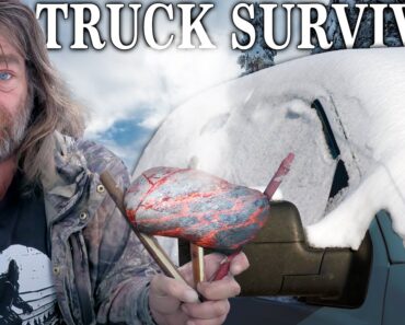 Wicked Cold Winter Survival Truck Camping | PLUS Wood Fired Lasagna Cook!
