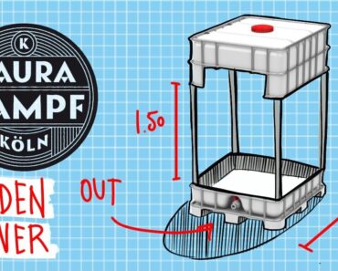 Building a cheap outdoor shower from water tank