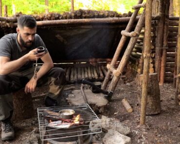 Bushcraft Camp & Fishing: Catch and Cook Over The Fire