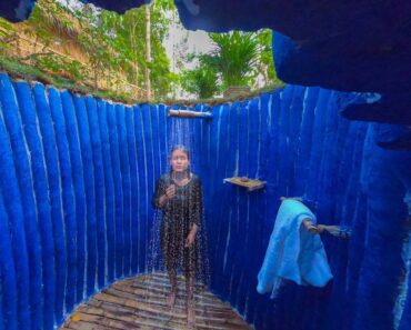 Girl Living Off The Grid, Build Luxury Underground  Off Grid Shower Room