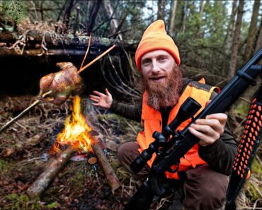 Lost Hunter Solo Survival Challenge (NO Food, NO Water, NO Shelter) | Knife, Saw, 22 Long Rifle