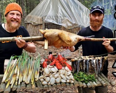 Maine Wilderness Living Challenge Day 1 of 8 Days Of Only Catch and Cook Survival