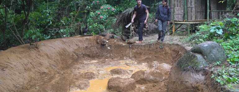 Prepare the Garden with fish Pond and Vegetables, Survival in the Tropical Rainforest, Ep 175