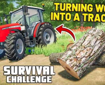 TURNING WOOD INTO A TRACTOR | Survival Challenge | Farming Simulator 22 – EP 21