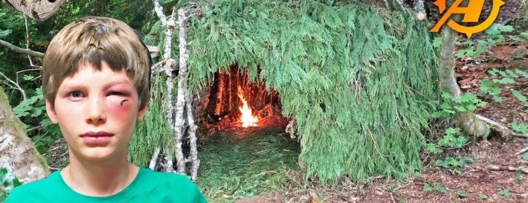 Stung By 12 Wasps While Building and Camping in Bushcraft Survival Shelter Stung By 12 Wasps While Building and Camping in Bushcraft Survival Shelter