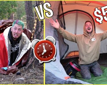 OVERNIGHT SURVIVAL CHALLENGE – $1 vs $500 FORTS!