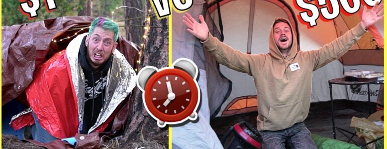 OVERNIGHT SURVIVAL CHALLENGE – $1 vs $500 FORTS!