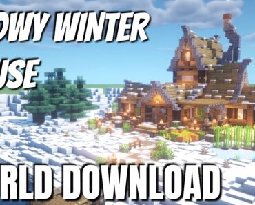 Winter House in Minecraft Survival: How to Build a House in a Snowy Biome Minecraft WORLD DOWNLOAD