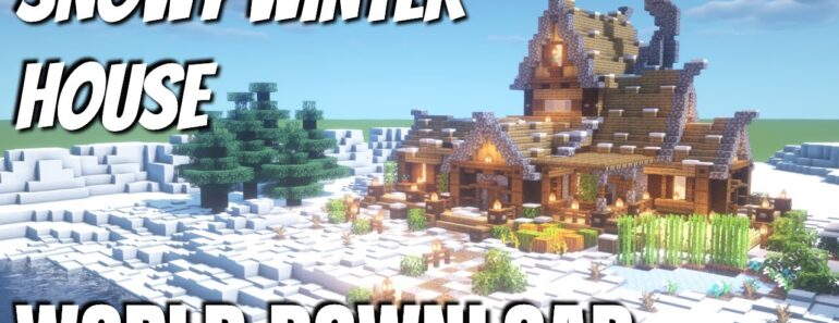 Winter House in Minecraft Survival: How to Build a House in a Snowy Biome Minecraft WORLD DOWNLOAD Winter House in Minecraft Survival: How to Build a House in a Snowy Biome Minecraft WORLD DOWNLOAD