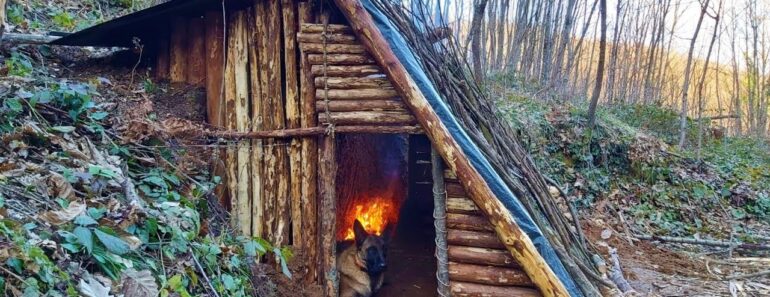 Bushcraft Skills – Build Survival Tiny House – Winter Camping – Off Grid Shelter – Diy – Asmr