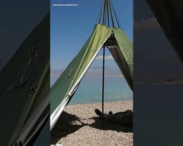 Camping on the beach , outdoor , asmr ,survival #camping #shorts