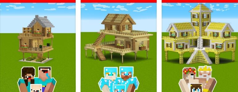 Minecraft NOOB vs PRO vs GOD: SURVIVAL FAMILY HOUSE CHALLENGE in Minecraft / Animation