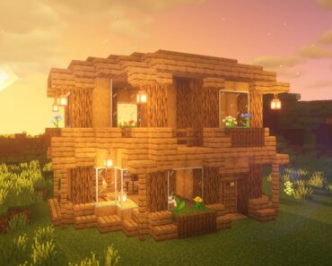 Minecraft: How To Build a Survival House With a Balcony | Building Tutorial