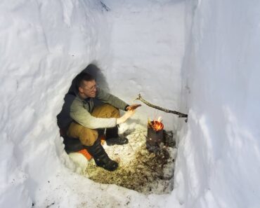 Survival Camping 9ft/3m Under Snow – Giant Winter Bushcraft Shelter and Quinzee