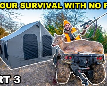 48 HOUR Winter SURVIVAL in the Woods with NO FOOD!!! (Ep. 3)