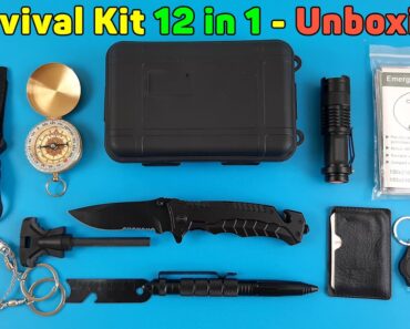 Survival Kit 12 in 1, Case Outdoor Camping Hiking | Unboxing TV