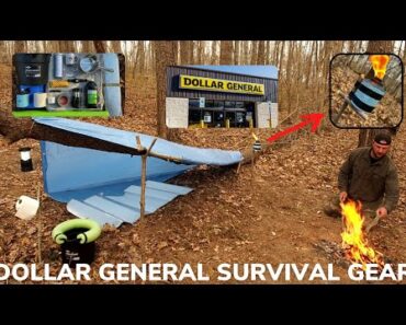 Solo Overnight Doing a Budget Dollar General Survival Challenge For $100 and Franks and Beans