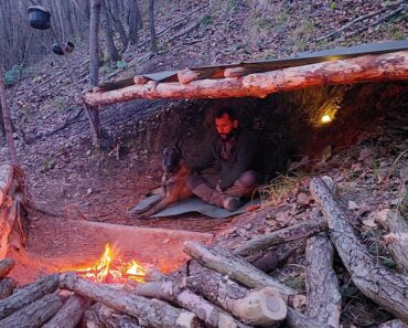 Solo Bushcraft Camping and Outdoor ASMR Cooking  in the Wild – Survival Skills, Nature Sounds
