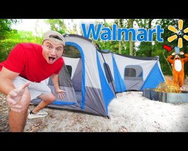 $1,000 Overnight Walmart Survival Challenge on GOAT ISLAND (ft. AYO FISHING!)