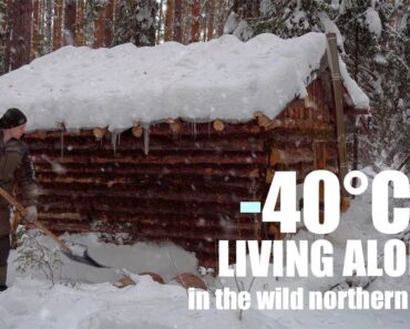 SURVIVE THE WINTER IN A SMALL COZY LOG CABIN.Documentary.