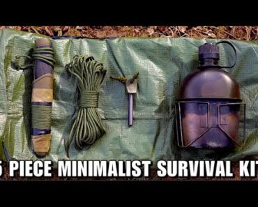 5 Piece Minimalist Military Survival Kit Bushcraft Skills!