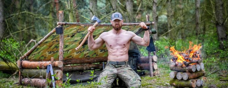 24H Bushcraft & Survival – Poncho Shelter, Flussdurchquerung, Schlageisen & Zunderpilz, Birkensaft 24H Bushcraft & Survival – Poncho Shelter, Flussdurchquerung, Schlageisen & Zunderpilz, Birkensaft